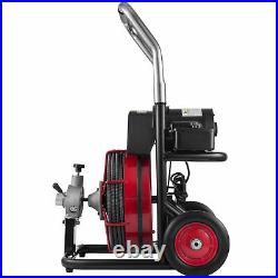 100FT x 1/2 Drain Cleaner 550W Electric Sewer Snake Cleaning Machine With Cutters