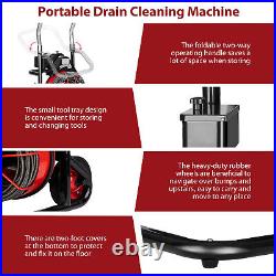 100Ft x 3/8'' Electric Sewer Snake Drain Auger Cleaner Cleaning Machine & Cutter
