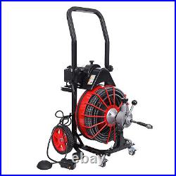 100'x1/2 Drain Cleaner Electric Sewer Snake Cleaning Machine for 1 to 4 Pipes