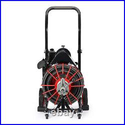 100'x1/2 Drain Cleaner Electric Sewer Snake Cleaning Machine for 1 to 4 Pipes