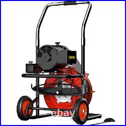 100' x 1/2 Drain Cleaner 550W Electric Sewer Snake Cleaning Machine With Cutters