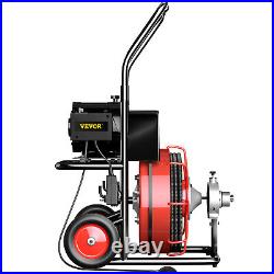 100' x 1/2 Drain Cleaner 550W Electric Sewer Snake Cleaning Machine With Cutters