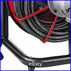100ft x 1/2 Drain Cleaner 550W Pipe Snake Auger Cleaning Machine with 5 Cutters
