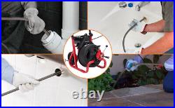 100ftx3/8 Drain Cleaner Electric Sewer Snake Cleaning Machine Drain Auger Cable