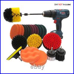 22PCS Cleaning Drill Brush Electric Power Scrubber Kitchen Bath Car Cleaner Tool