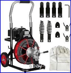 370W Drain Cleaner Machine 100Ft x 3/8 Electric Drain Auger Plumbing Snake Fit