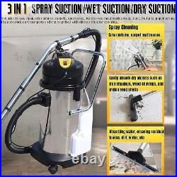 40L 3in1 Commercial Carpet Cleaning Machine Steam Vacuum Cleaner Extractor 110V
