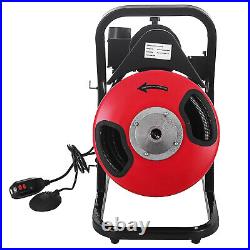 50FT 1/2 Drain Cleaner Cleaning Machine Withfoot switch Plumbing Sewer Snake US