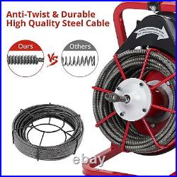 50FT 3/8 Electric Drain Auger Cleaner Cleaning Machine Plumbing Sewer Snake