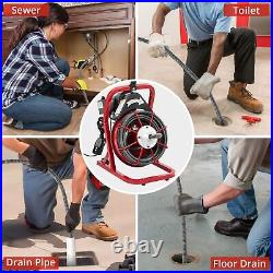 50FT 3/8 Electric Drain Cleaner Sewer Snake Cleaning Machine Auger Cable+Cutter
