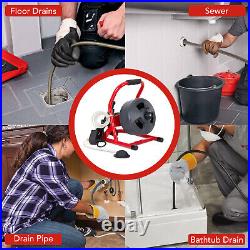 50FT 5/16 Drain Cleaner Electric Sewer Snake Cleaning Machine With Cutters
