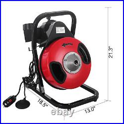 50FT x 1/2 Electric Sewer Snake Drain Auger Cleaner Drain Cleaning Machine