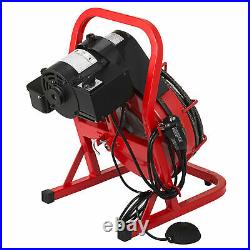 50'x3/8'' Drain Auger Cleaner Electric Drain Cleaning Machine Sewer Snake Drill