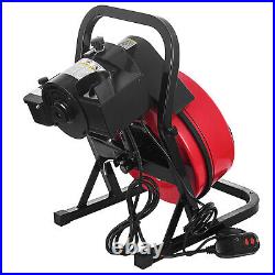 50ft Drain Cleaner Machine Electric Drain Auger Snake Sewer 250W with 5 Cutters