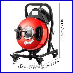 50ft X 1/2 Drain Cleaner 250W Electric Sewer Snake Cleaning Machine With Cutters