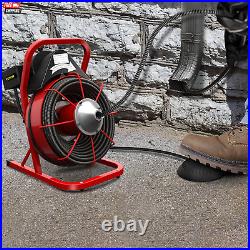 75FT X 1/2 Inch Drain Cleaning Machine 370W Sewer Snake Auger Cleaner Electric C