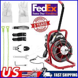 75ft 1/2 Electric Drain Cleaner Machine Drain Auger Snake Sewer Auto Feed