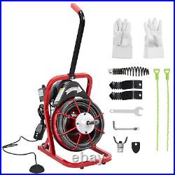 75ft x1/2in Drain Cleaner 370W Drain Cleaning Machine Electric Sewer Drain Auger
