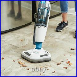 Black and Decker HEPA Corded Steam Mop and Vacuum Cleaner Combination Duo, White