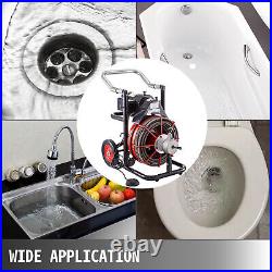 Commercial 100ft 1/2'' Sewer Snake Drain Auger Cleaner Cleaning Machine Plumbing