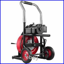 Commercial Drain Cleaner 100' x 3/8 Electric Sewer Snake Auger Cleaning Machine