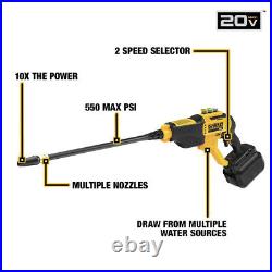 DEWALT DCPW550B 20V MAX Cordless 550 psi Power Cleaner (Tool Only) New