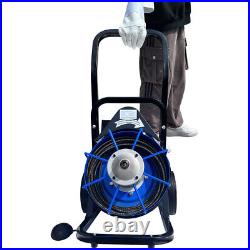 Drain Cleaner Machine 50Ft x 3/8 Electric Drain Auger 250W For 1'' to 4'' Pipes