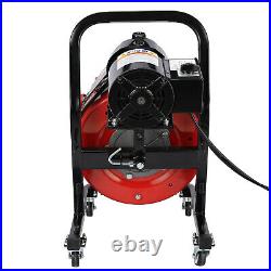 Drain Cleaner Machine 75 FT x 1/2 Inch Electric Drain Sewer with 4 Cutter Red