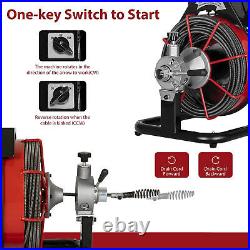 Electric 100Ft x 3/8'' Drain Auger Cleaner Cleaning Machine Plumbing Sewer Snake