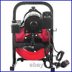 Electric Auger Drain Cleaner Cleaning Machine 50ft X 1/2in Sewer Snake 5 Cutters