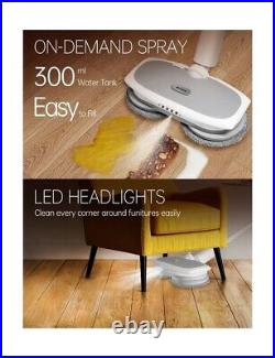 Electric Mop, Cordless Floor Cleaner, LED Headlight and Water Sprayer