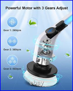 Electric Spin Scrubber, Cordless Cleaning Brush with 8 Replaceable Brush Heads &