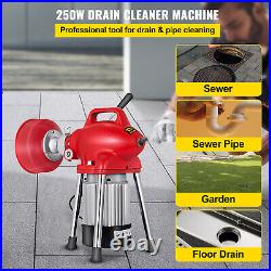 NEW Sectional Drain Cleaner 250W Auger Pipe Cleaning Machine 41' x 3/5 Cable