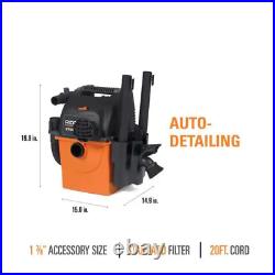 Portable Stor-N-Go 5 Gal. 5.0-Peak HP Wet Dry Vac Vacuum Cleaner RIDGID Garage