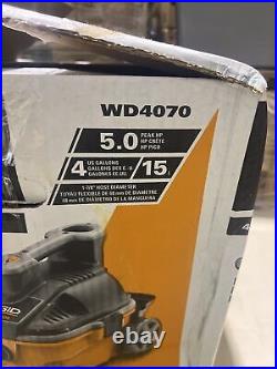 RIDGID WD4070 Portable Wet/Dry Vacuum Cleaner 4-Gallons 5.0 Peak HP