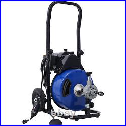 Sewer Snake Drill Drain Auger Cleaner Cable 60'x1/2 Electric Cleaning Machine