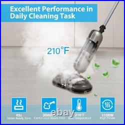 Steam Mop Electric Cleaner Steamer WithLED Headlights Hardwood Floor Cleaning Gray