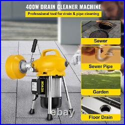 VEVOR 3/4-5 Sectional Pipe Drain Auger Cleaner Cleaning Machine 400W 100ft