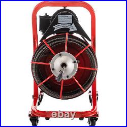 VEVOR Drain Cleaner Machine Electric Drain Auger 75 FTx3/8In Cable 250W Wheels