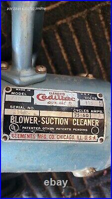 Vintage Clements Cadillac Quik-vac Blower-suction Cleaner Model F10 Electric